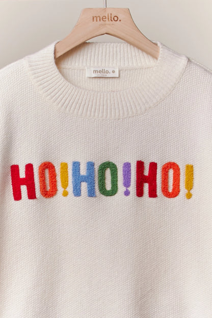 OVERSIZE MERRY CHRISTMAS SOFT SWEATER WITH LETTERING
