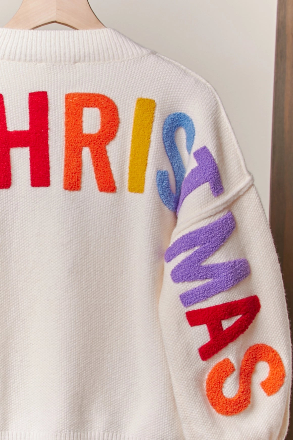 OVERSIZE MERRY CHRISTMAS SOFT SWEATER WITH LETTERING