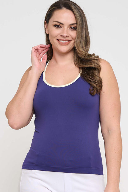 FEELING GOOD TWO TONE U NECK TANK (MULTIPLE COLORS)