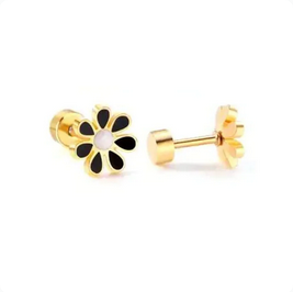 ELSIE BLACK SCREWBACK STUD - 8MM