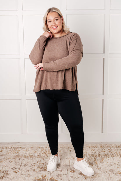 ONLINE EXCLUSIVE RIBBED HACCI SWEATER IN MOCHA