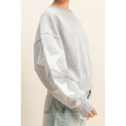 STAR PATCH CREWNECK SWEATSHIRT & PANTS *Sold Separately