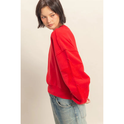 STAR PATCH CREWNECK SWEATSHIRT & PANTS *Sold Separately