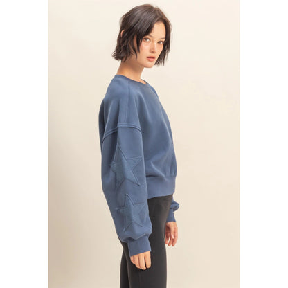 STAR PATCH CREWNECK SWEATSHIRT & PANTS *Sold Separately