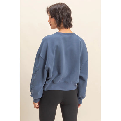 STAR PATCH CREWNECK SWEATSHIRT & PANTS *Sold Separately