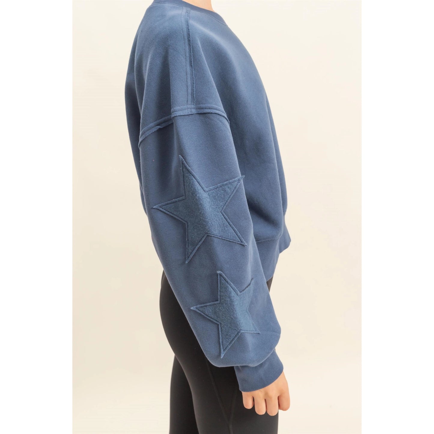 STAR PATCH CREWNECK SWEATSHIRT & PANTS *Sold Separately