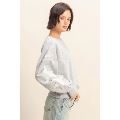 STAR PATCH CREWNECK SWEATSHIRT & PANTS *Sold Separately