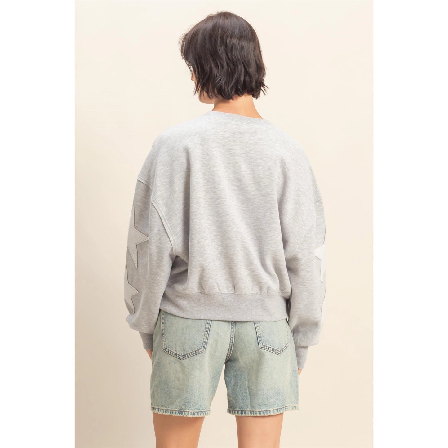 STAR PATCH CREWNECK SWEATSHIRT & PANTS *Sold Separately