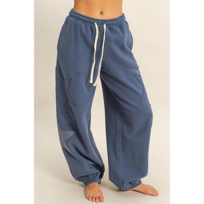 STAR PATCH CREWNECK SWEATSHIRT & PANTS *Sold Separately