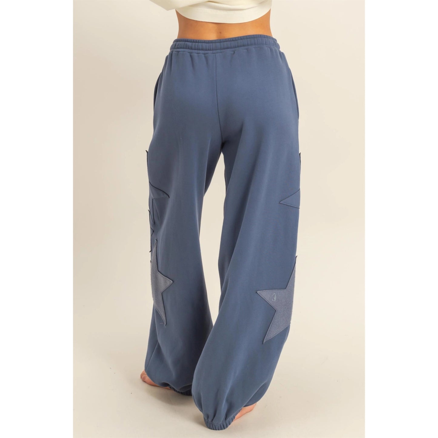 STAR PATCH CREWNECK SWEATSHIRT & PANTS *Sold Separately