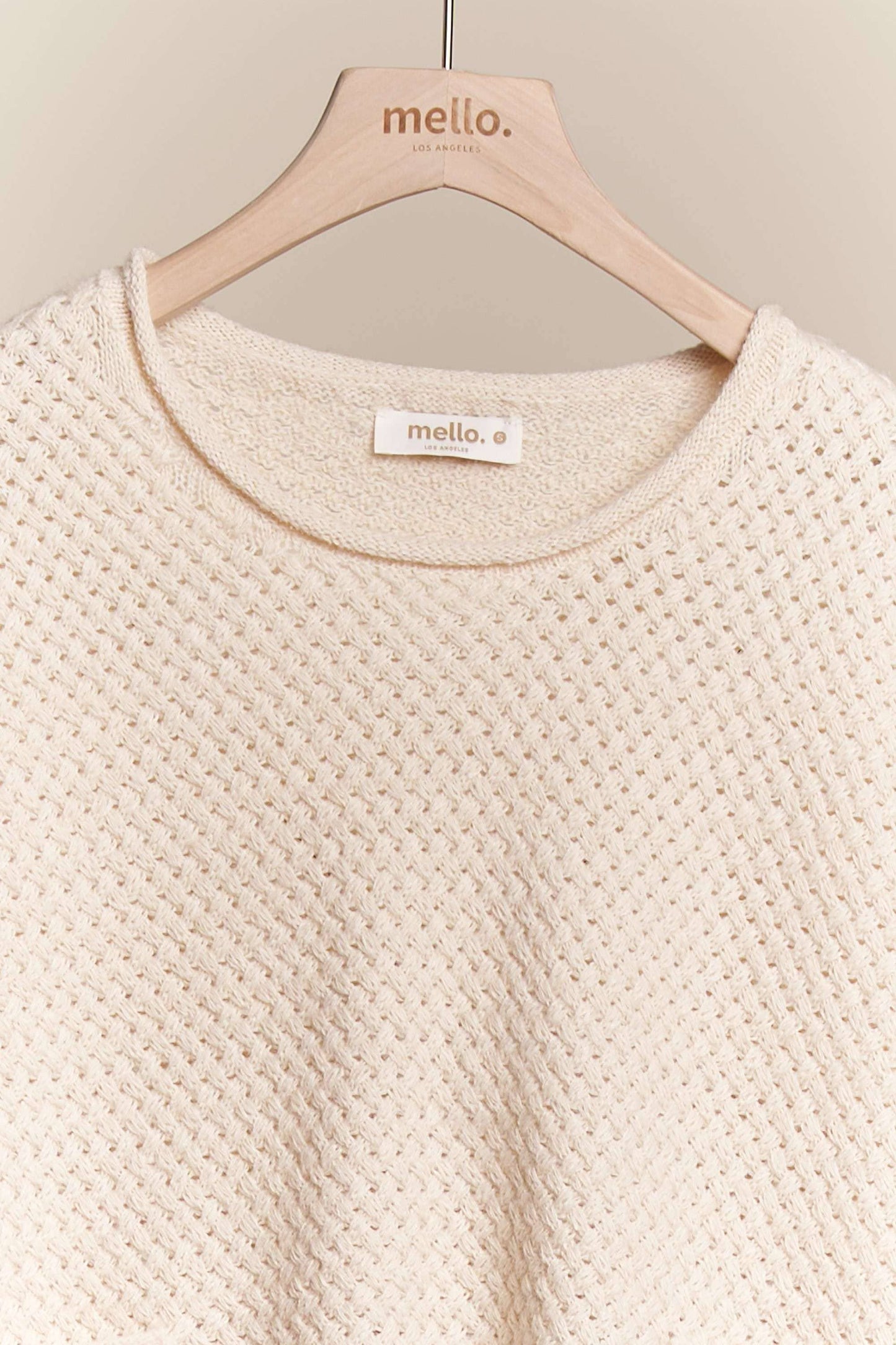 RELAXED WOVEN SOFT KNIT SWEATER