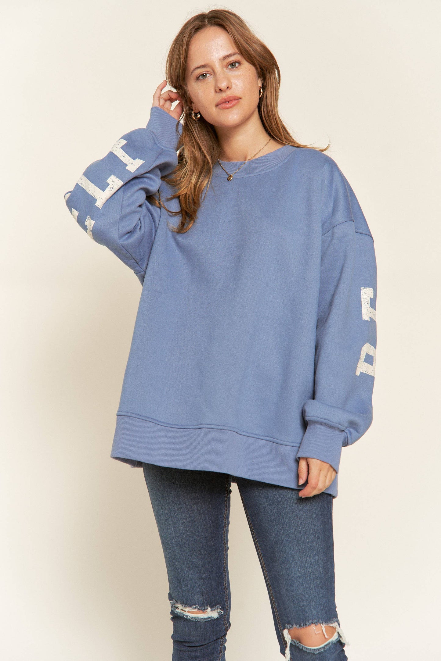 BE YOUR SELF SWEATSHIRT - WASHED BLUE