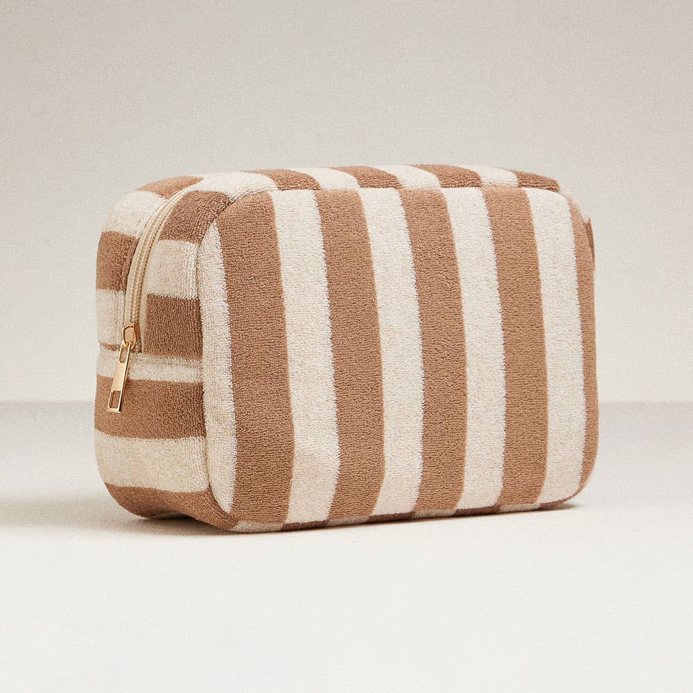 STRIPED COSMETIC BAG **multiple colors