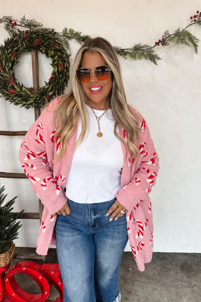 PREORDER- CHRISTMAS CLOUD CARDIGAN- Candy Cane