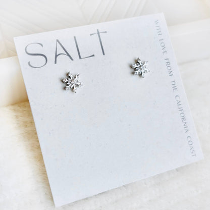 SNOWFLAKE STUDS | silver snowflakes | Christmas earrings