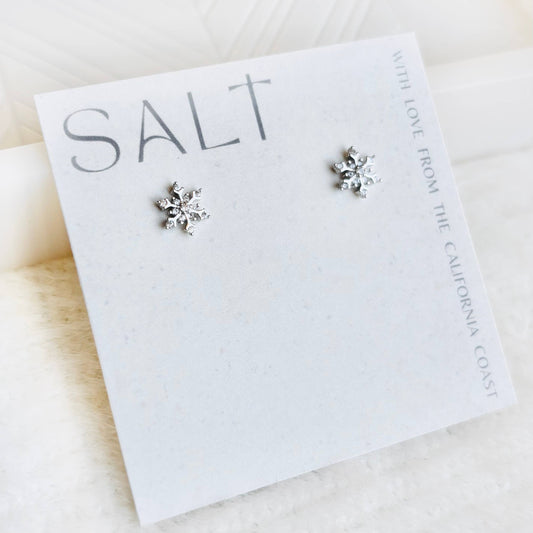 SNOWFLAKE STUDS | silver snowflakes | Christmas earrings