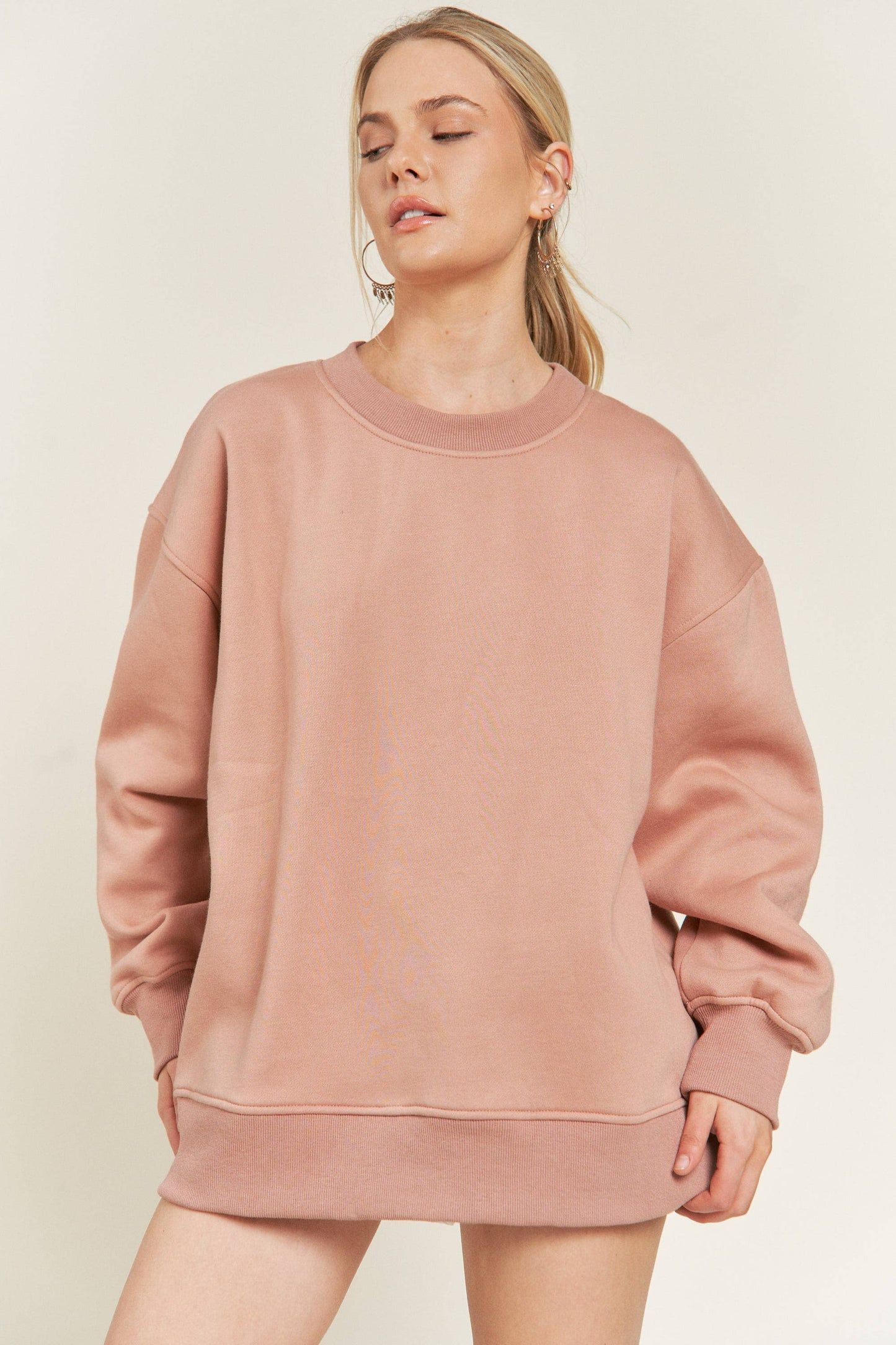 BE YOUR SELF SWEATSHIRT- DUSTY MAUVE CAMEL