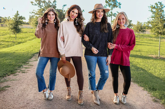 ON THE GO FAVORITE CORDED CREW ** Multiple Colors