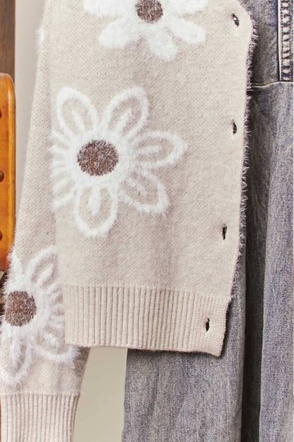 FLORAL PATTERNED SOFT CARDIGAN