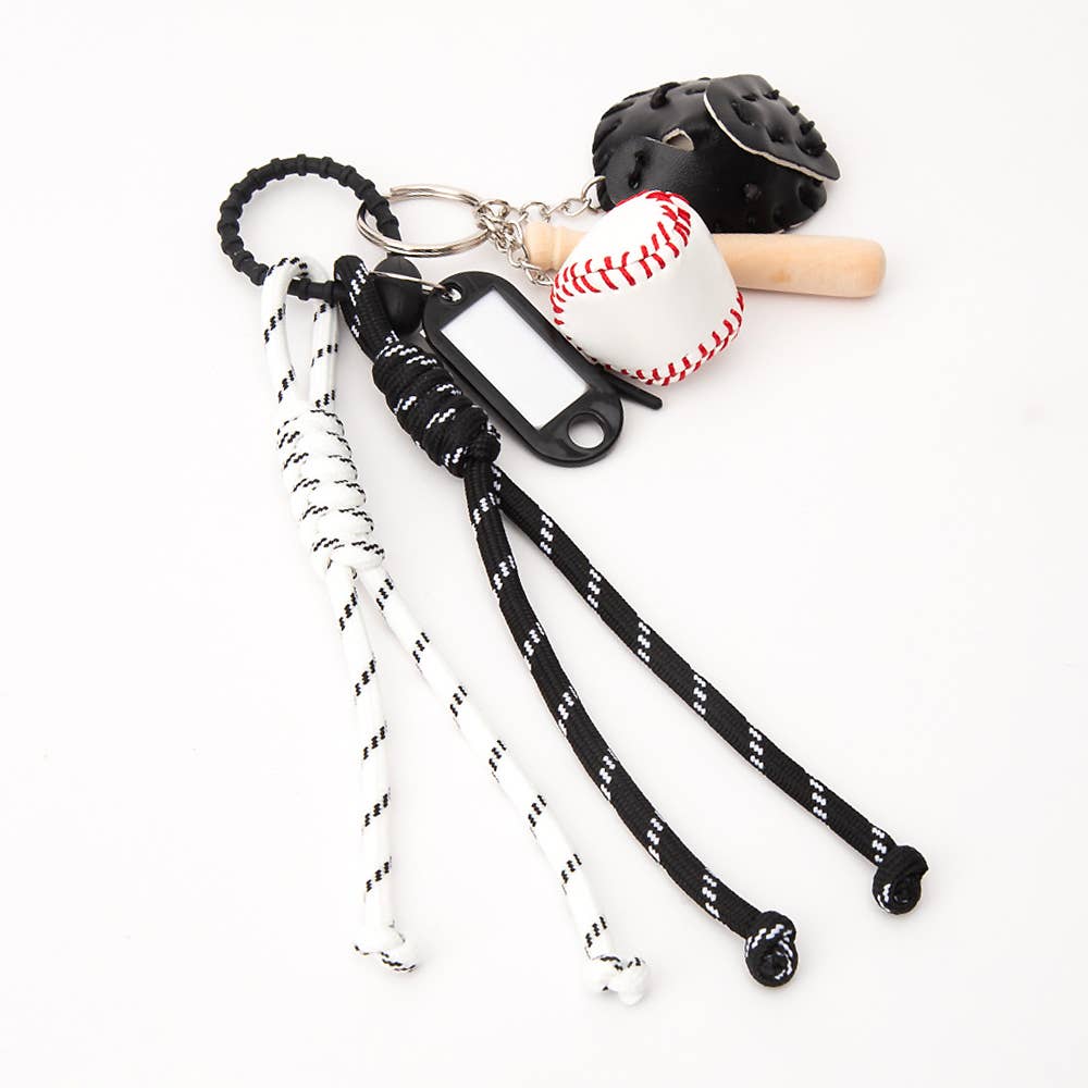BASEBALL NAME TAG KEY CHAIN (MULTIPLE COLORS)