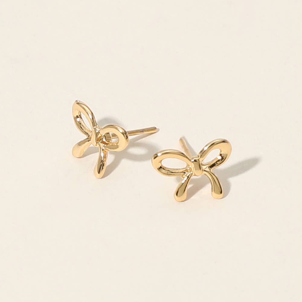 18K GOLD FILLED HYPOALLERGENIC BOW STUD EARRINGS