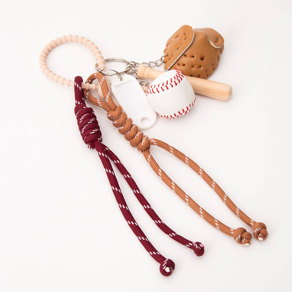 BASEBALL NAME TAG KEY CHAIN (MULTIPLE COLORS)