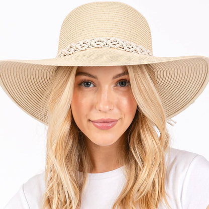 BRAIDED STRAP STRAW SUN HAT (MULTIPLE COLORS)