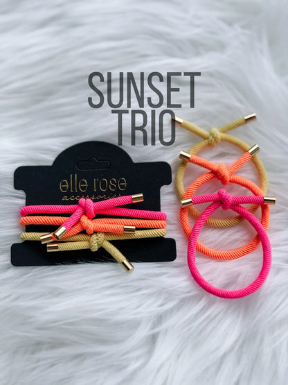 PRE ORDER ELASTIC BRACELET HAIR TIES TRIO (4 STYLES)