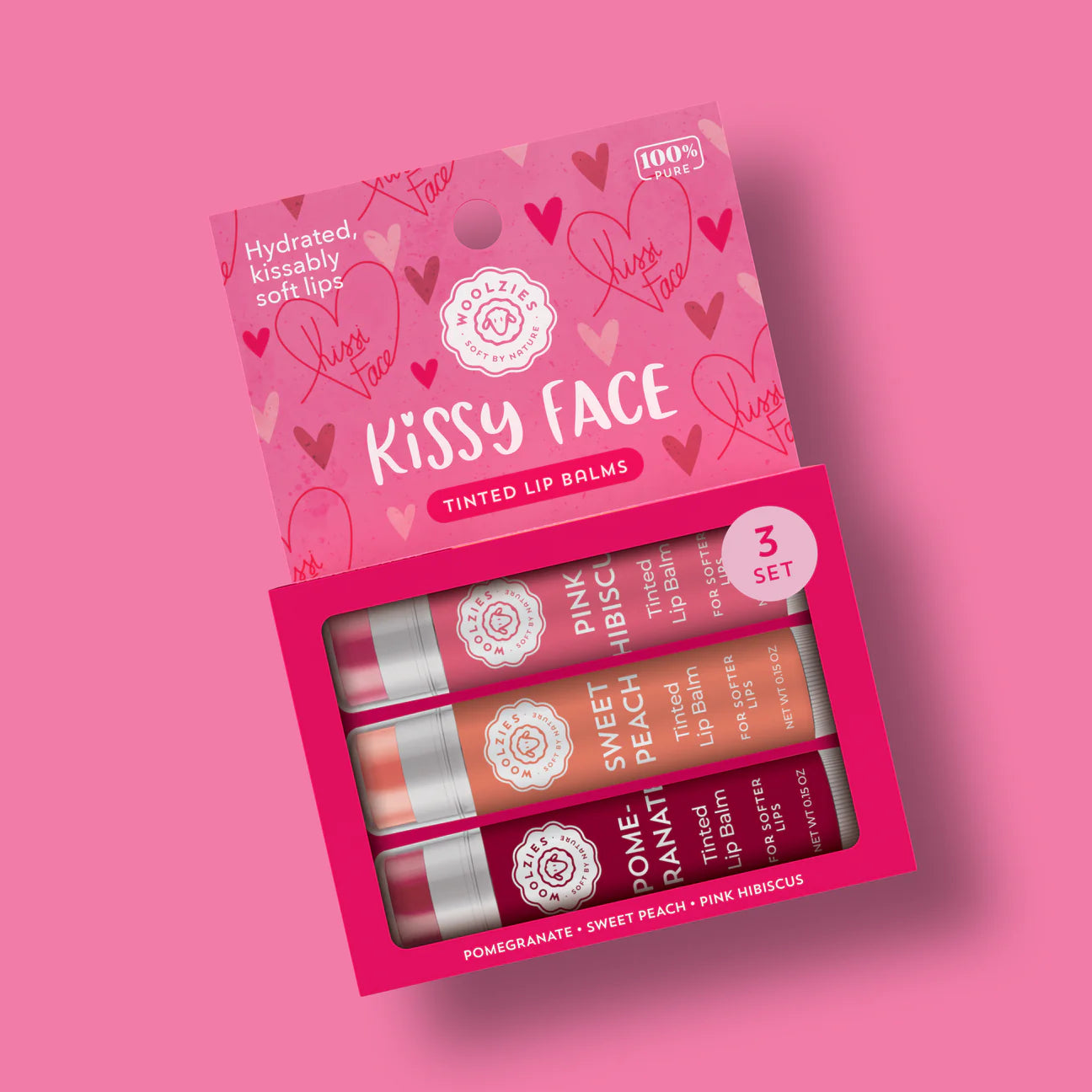 KISSY FACE BELOVED TINTED LIP BALM SET OF 3- WOOLZIES