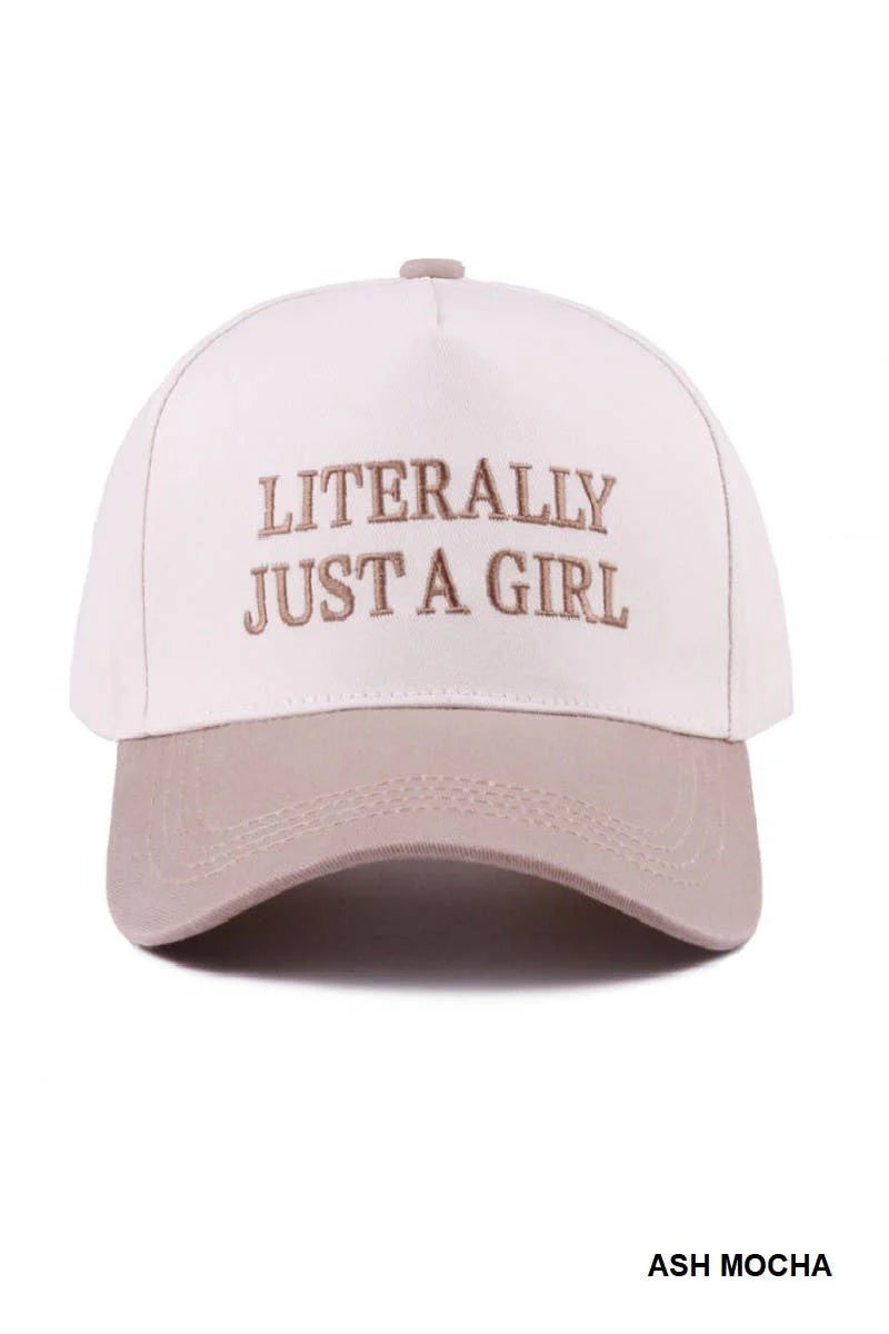 Literally Just A Girl Two Tone Canvas Hat