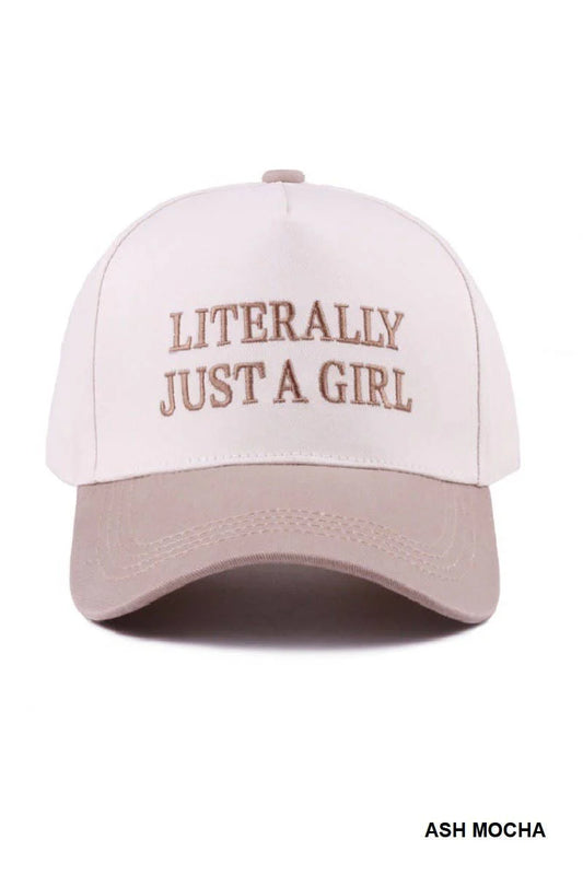 Literally Just A Girl Two Tone Canvas Hat