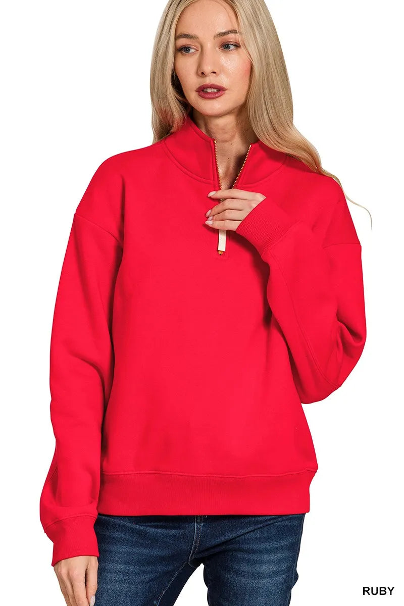 SOFT FLEECE HALF ZIPS- **More Colors